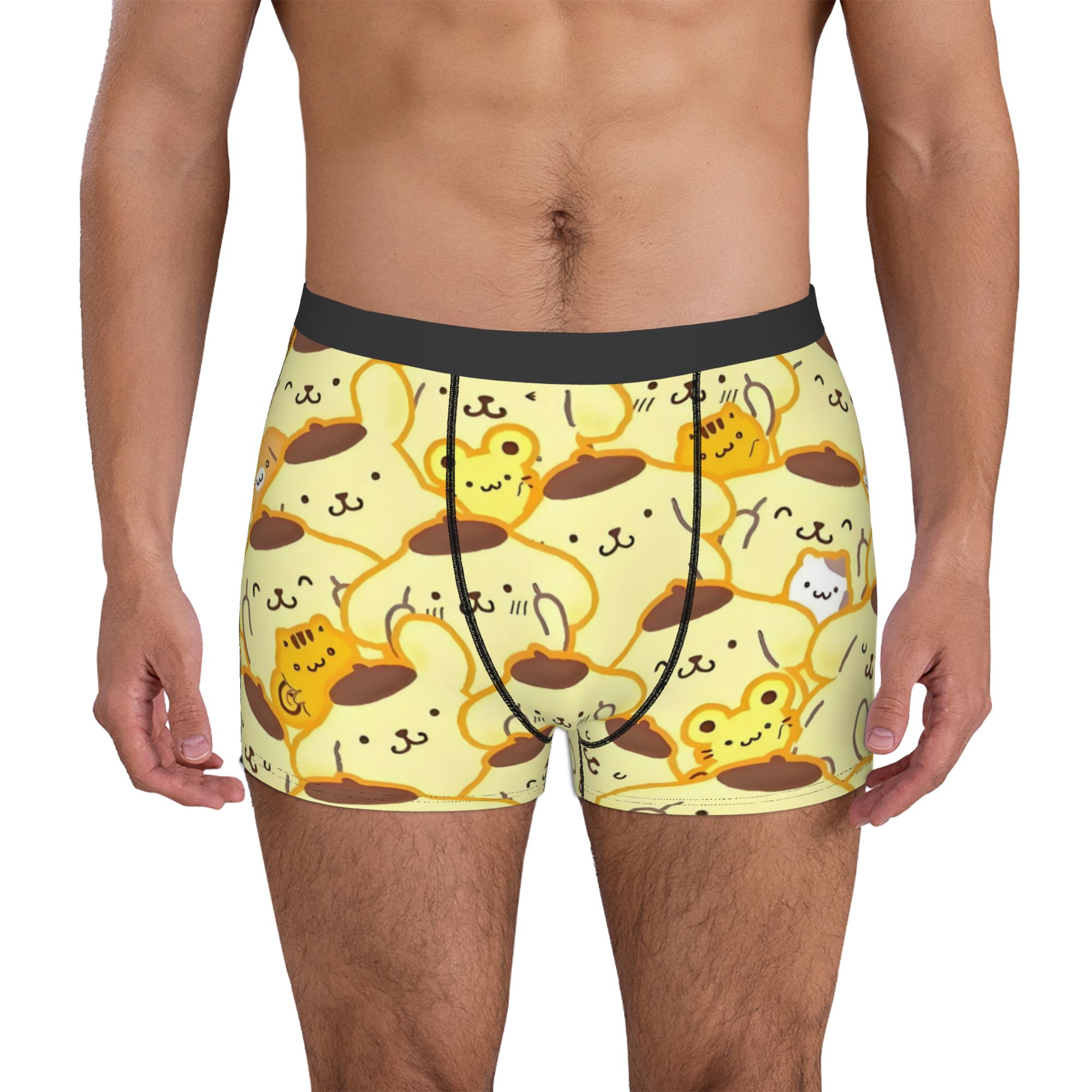 Boxer Shorts Modal - ملابس داخلية كارتونية من Pompompurin للرجال،