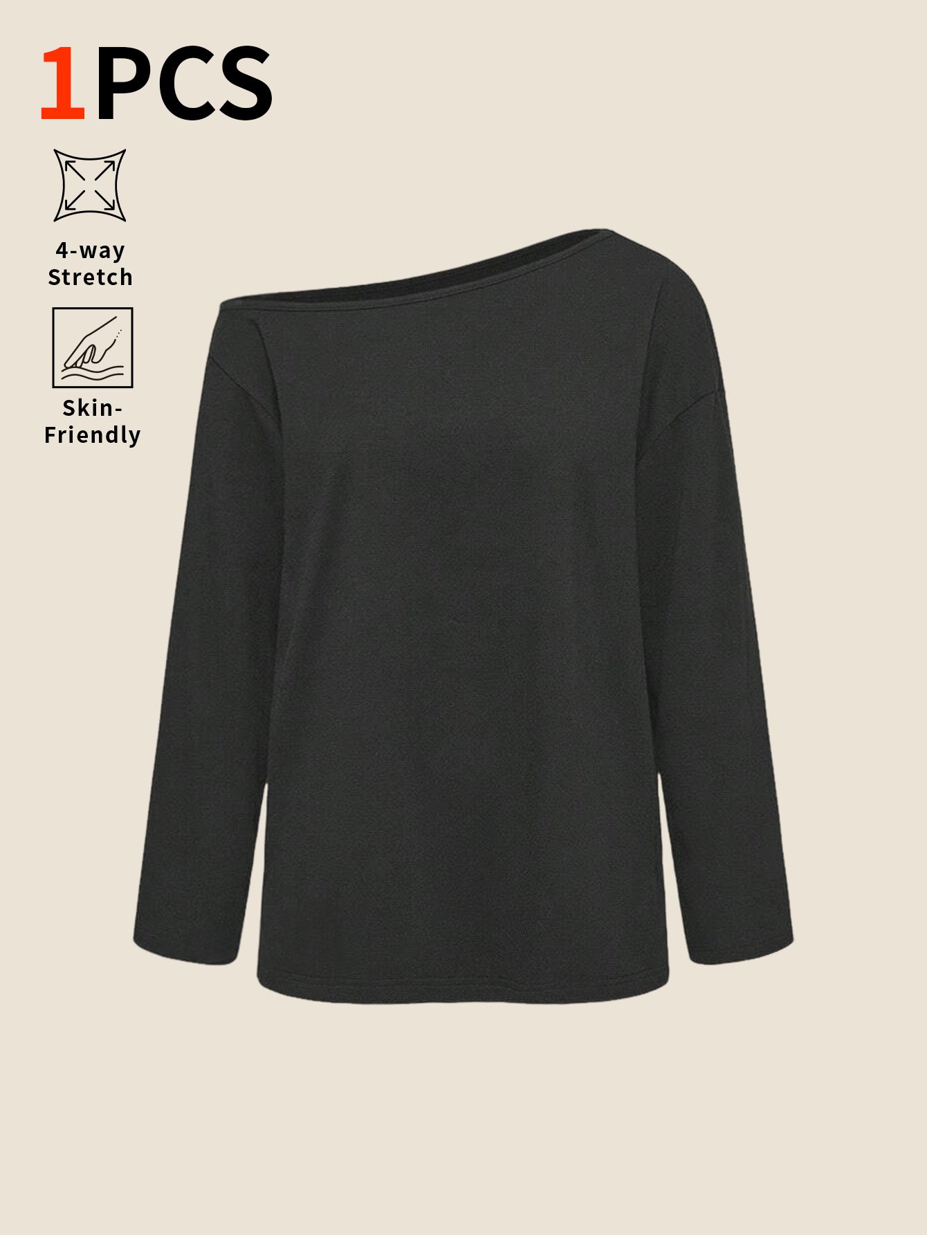 Base Layer Top - بلوزة بأكمام طويلة ولون واحد وقصة