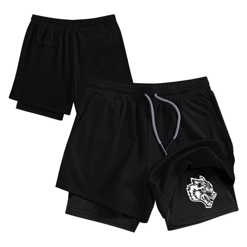 Compression Shorts Athletes - شورت رياضي رجالي بطبقة مزدوجة للجري