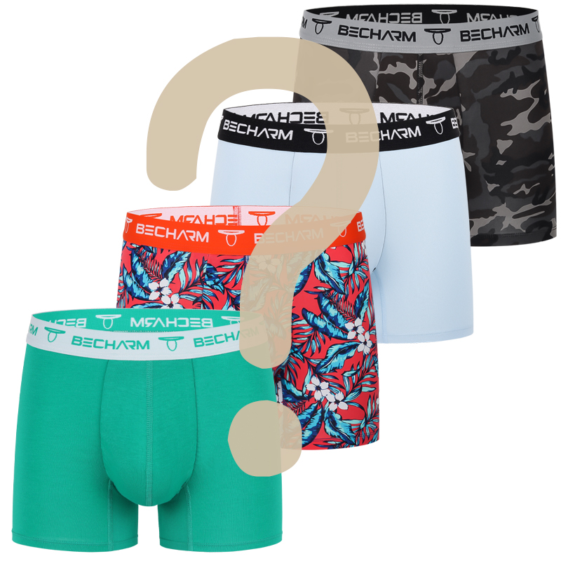 Boxer Brief Pack Cotton - 4 قطع/مجموعة سراويل داخلية رجالية عشوائية،