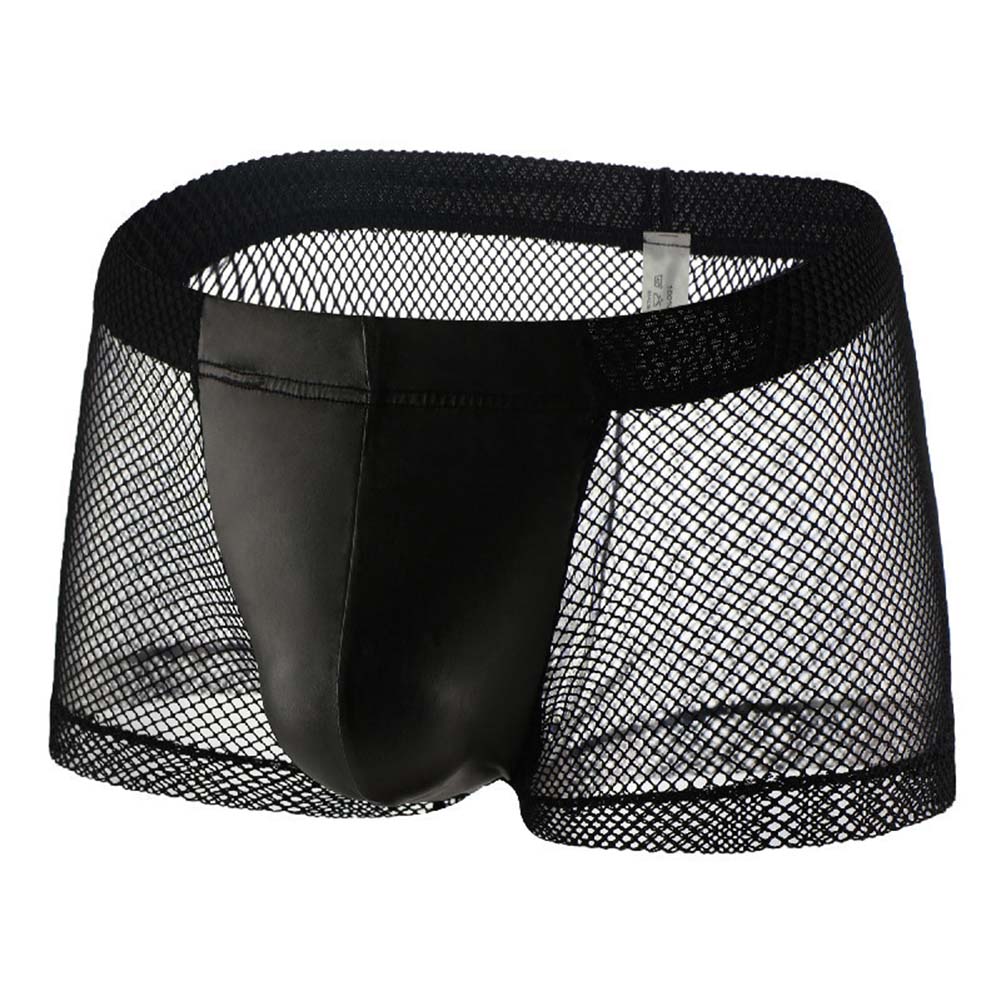 Pouch Boxer Pouch - سراويل داخلية رجالية شبكية شفافة، ملابس