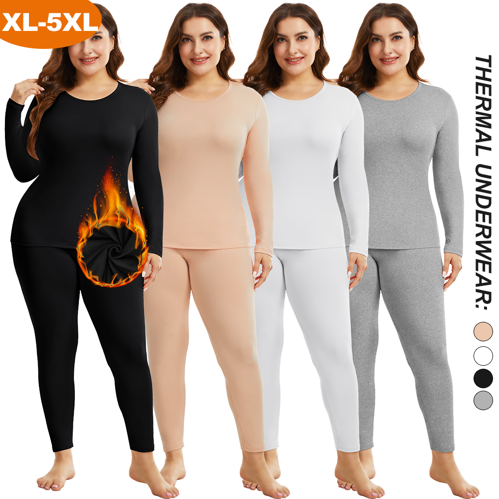 Thermal Long John - ملابس داخلية حرارية دافئة بمقاسات كبيرة،