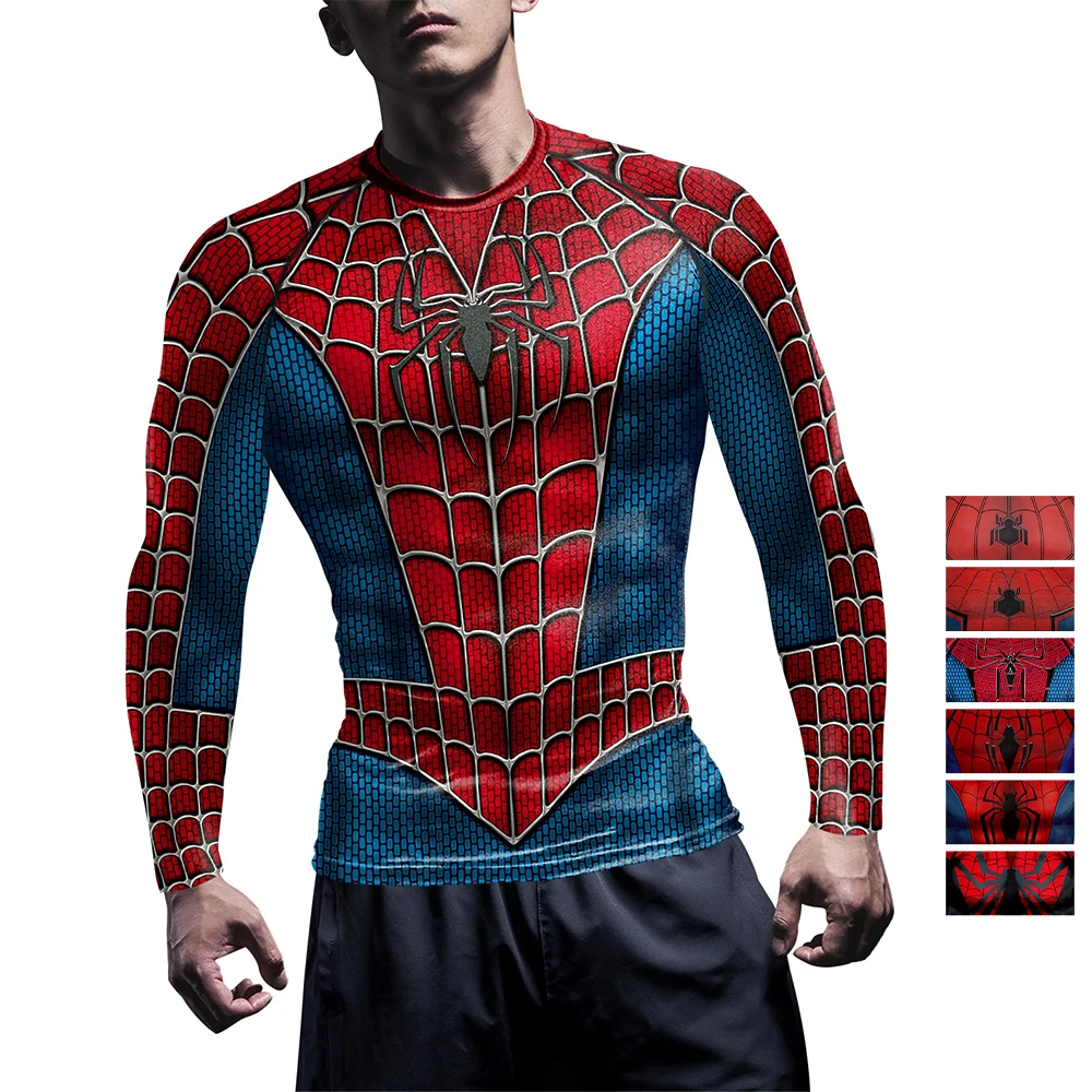 T Shirt Tight Fit - تي شيرت رجالي بطبعة عنكبوت، قمصان