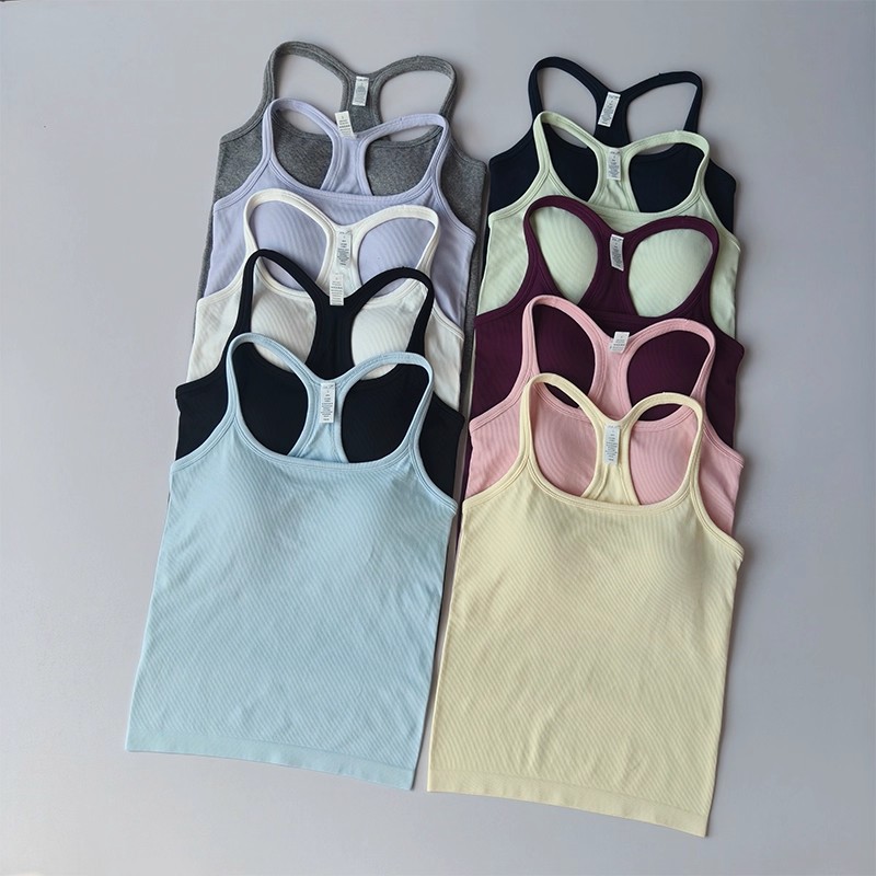 Tank Top Ribbed - الصيف المرأة اليوغا بروتيل سترة رياضية