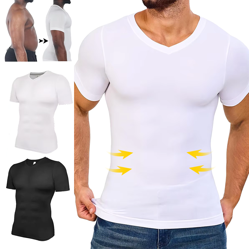 Undershirt Crew Neck - الرجال الخامس الرقبة ضغط قمصان قصيرة