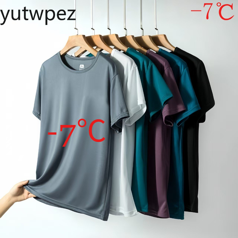 T Shirt Tight Fit - قميص صيفي للرجال من الحرير الجليدي