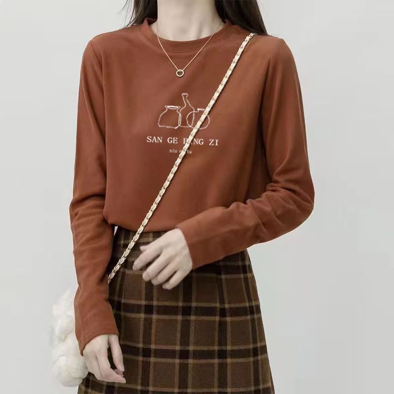 Undershirt Crew Neck - قميص نسائي شتوي سميك بأكمام طويلة