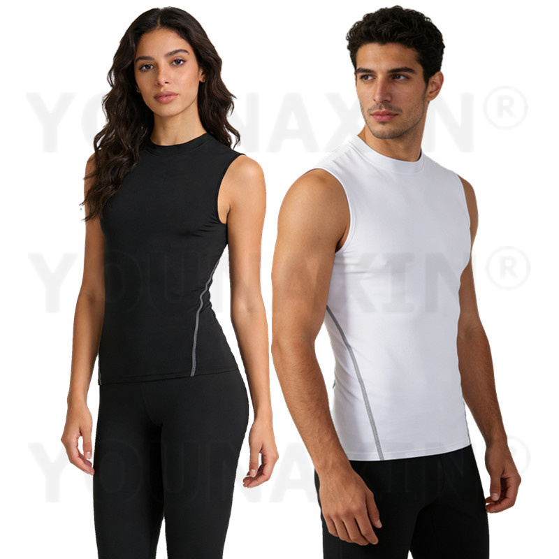 YOUNAXIN قميص رياضي ضيق بدون أ - مراجعة Base Layer Top وسعره