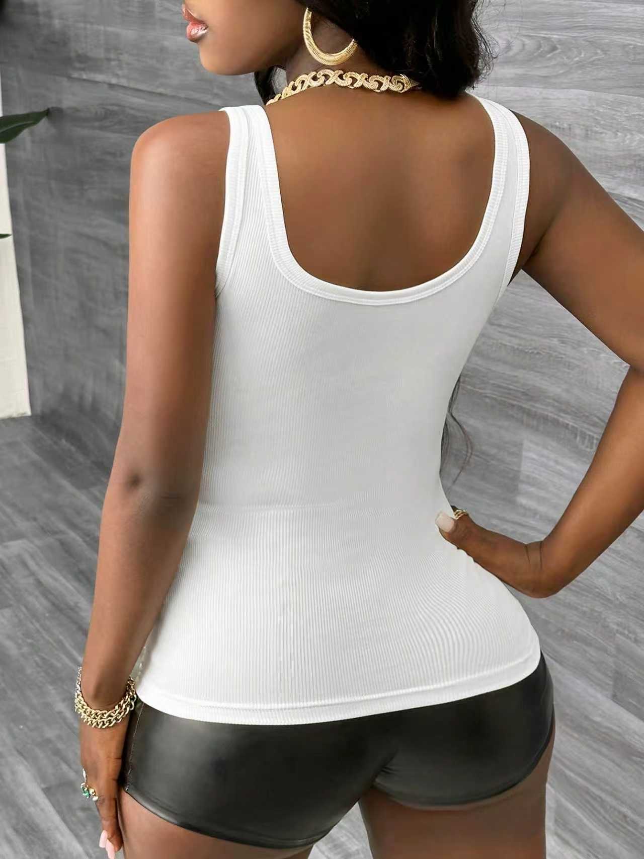 طقم توب ضيق بدون أكمام بتصميم  - مراجعة Tank Top Ribbed وسعره