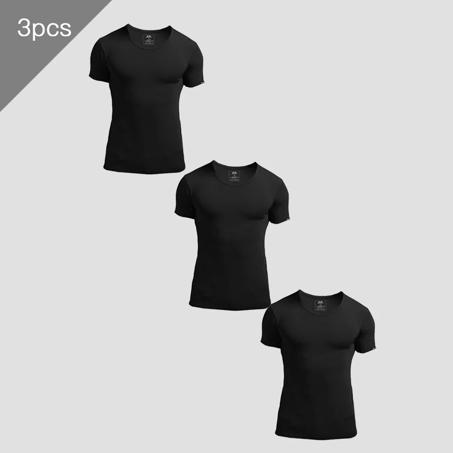3 قطع من قمصان الرجال الصيفية  - مراجعة Undershirt Crew Neck وسعره