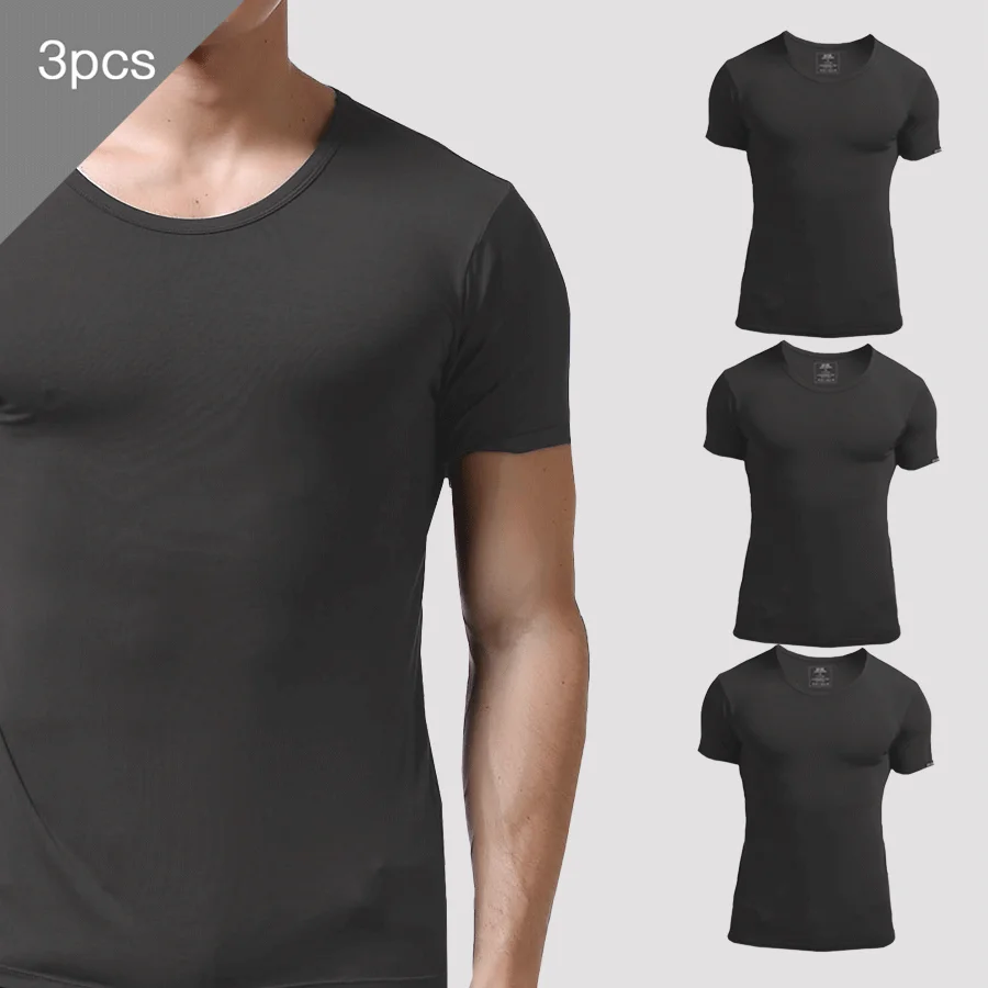 3 قطع من قمصان الرجال الصيفية  - مراجعة Undershirt Crew Neck وسعره