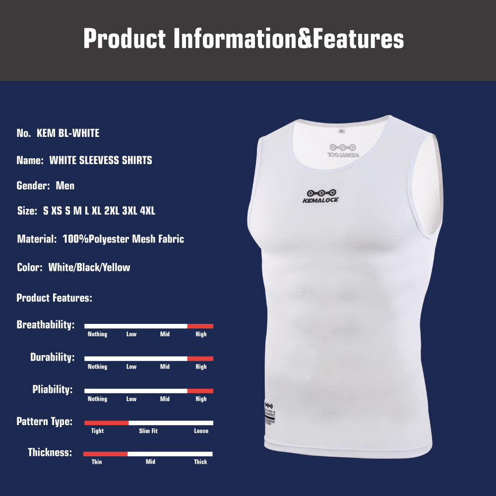 KEMALOCE-سترة ركوب الدراجات سر - مراجعة Sleeveless Undershirt وسعره