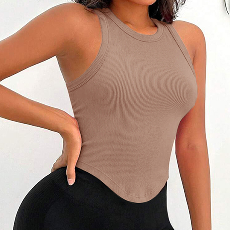 توب نسائي قصير مضلع بظهر مقوس  - مراجعة Tank Top Ribbed وسعره
