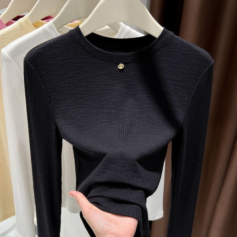 قميص نسائي طويل الأكمام من الق - مراجعة Undershirt Crew Neck وسعره