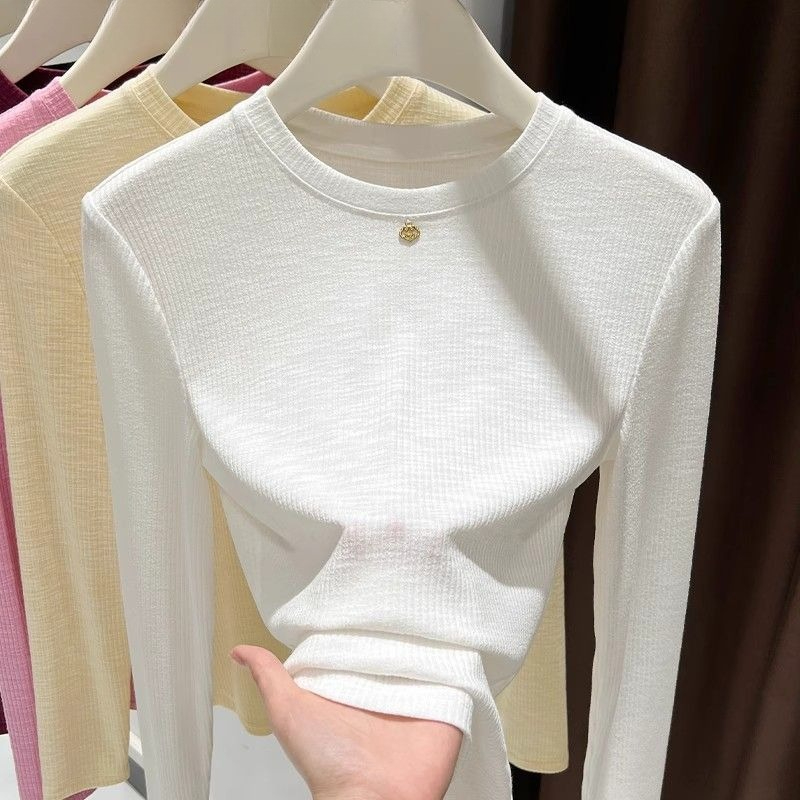 قميص نسائي طويل الأكمام من الق - مراجعة Undershirt Crew Neck وسعره
