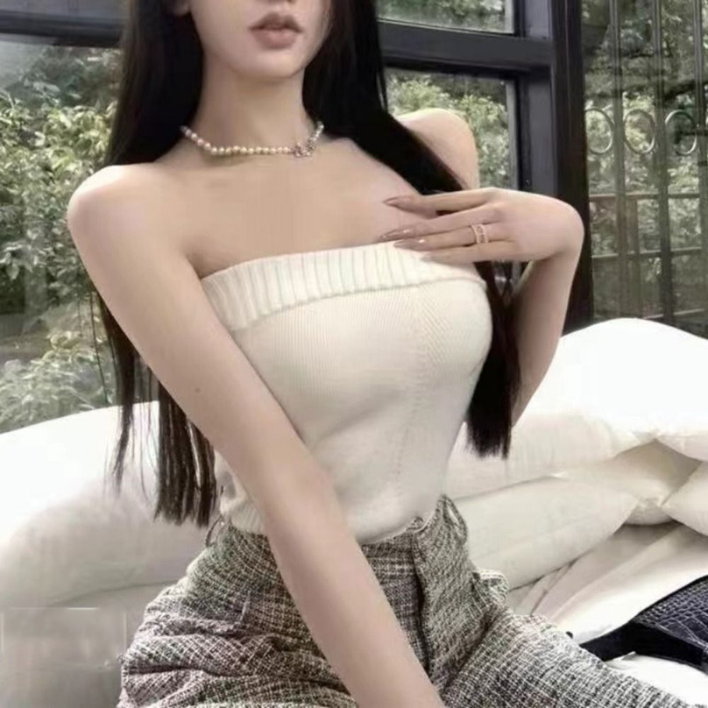 توب أنبوبي بدون حمالات للفتيات - مراجعة Tank Top Ribbed وسعره