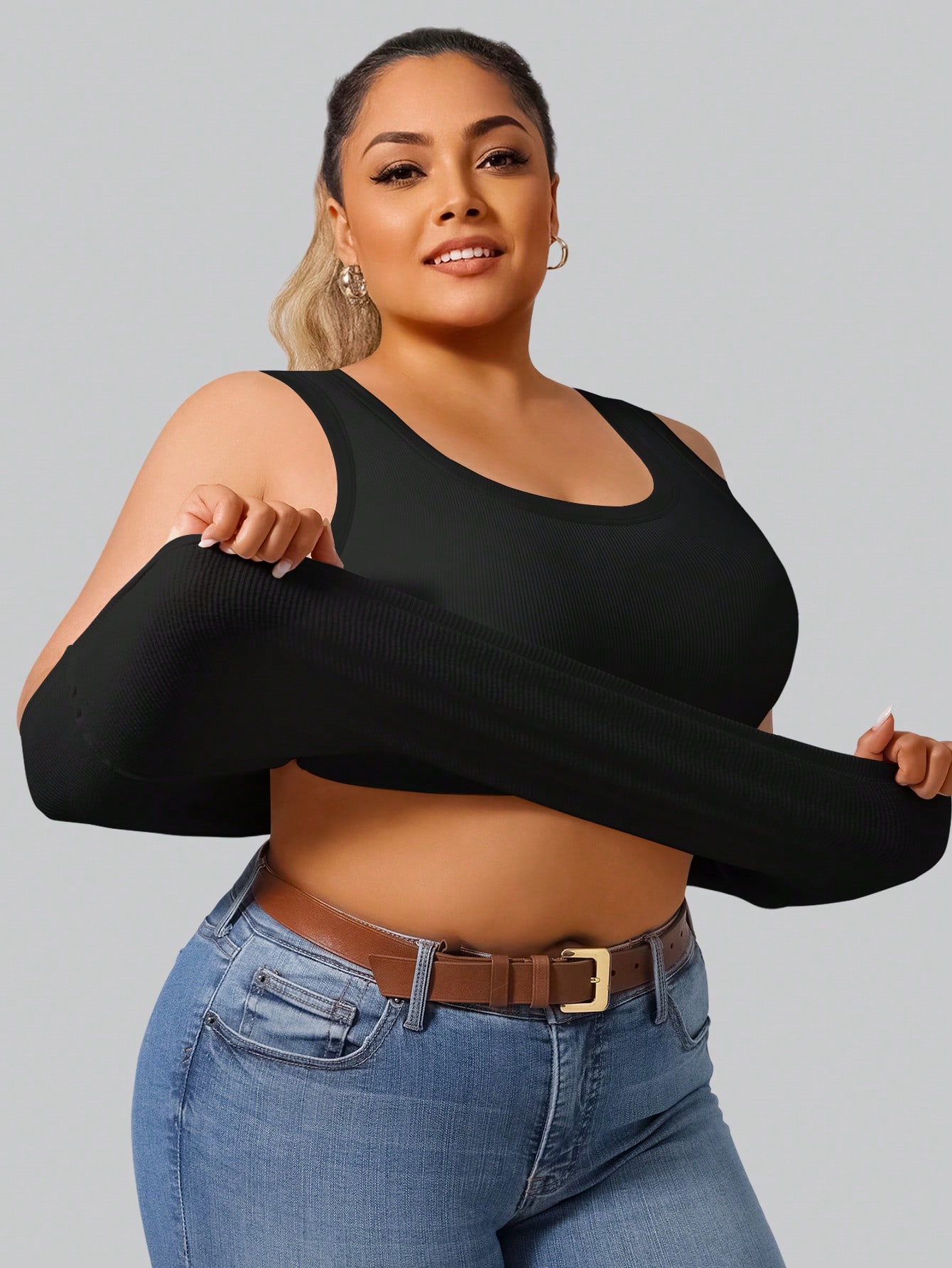 بلوزة نسائية قصيرة مضلعة عالية - مراجعة Tank Top Ribbed وسعره